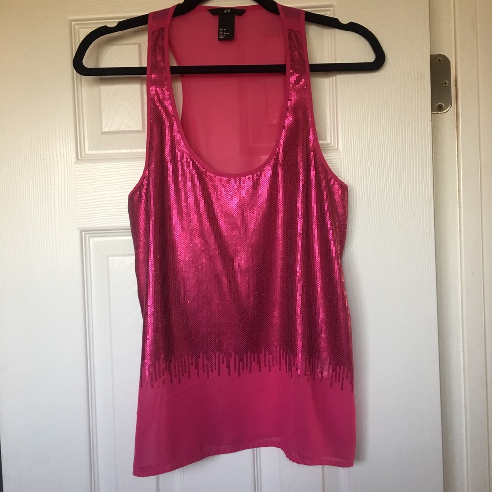 Hot Pink Sequined Tank